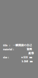  title : 一瞬間前の自己 material : 染料 鉛筆 size : ｗ510 ㎜ ｈ360 ㎜ 