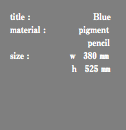 title : Blue material : pigment pencil size : ｗ 380 ㎜ ｈ 525 ㎜