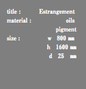 title : Estrangement material : oils pigment size : ｗ 800 ㎜ ｈ 1600 ㎜ ｄ 25 ㎜